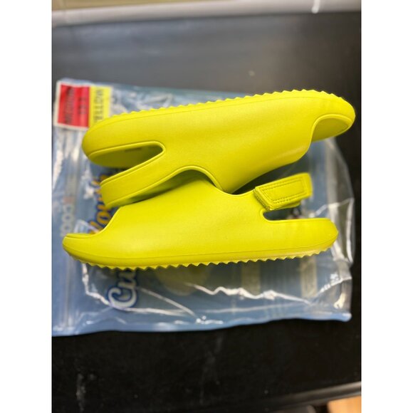 Youth Medium Yellow Slide Sandals With Velcro Strap By Be Cool Medium - Picture 8 of 8